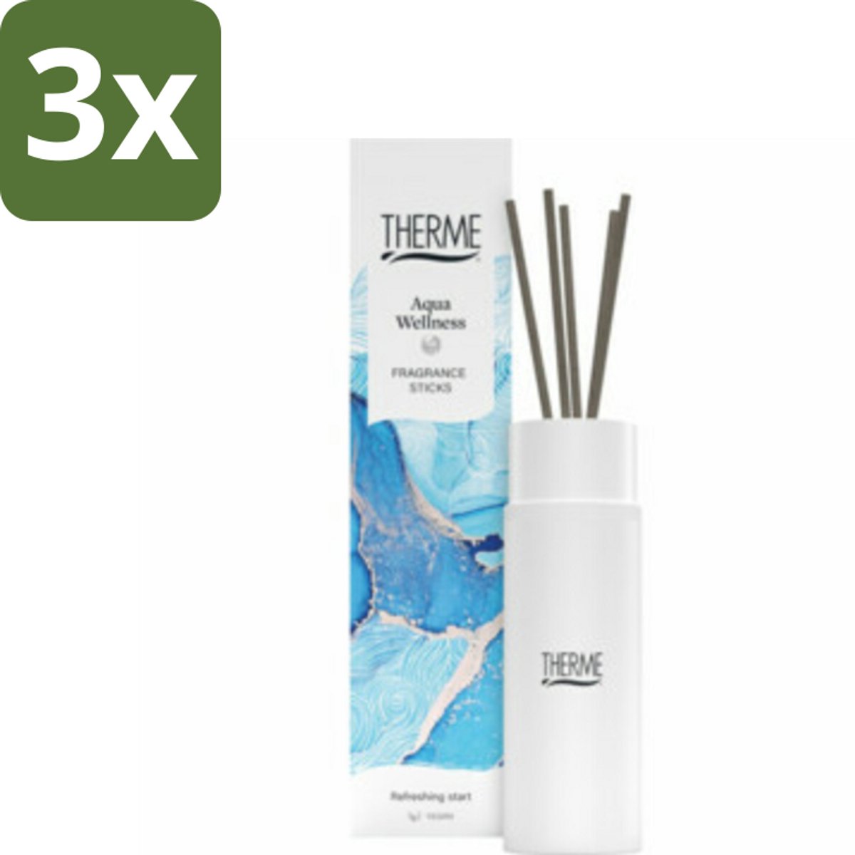 Therme - Aqua Wellness - Geurstokjes - Langdurige Geur - Aromatisch - 100ml - Bulkverpakking - 3 stuks