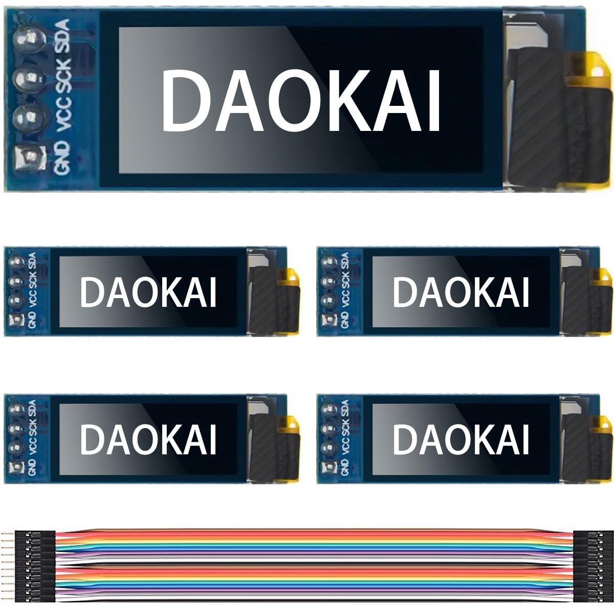 OLED Display 128 x 32 Pixels - I2C Module - Laag stroomverbruik - Perfect voor Arduino-projecten - ShopVlot