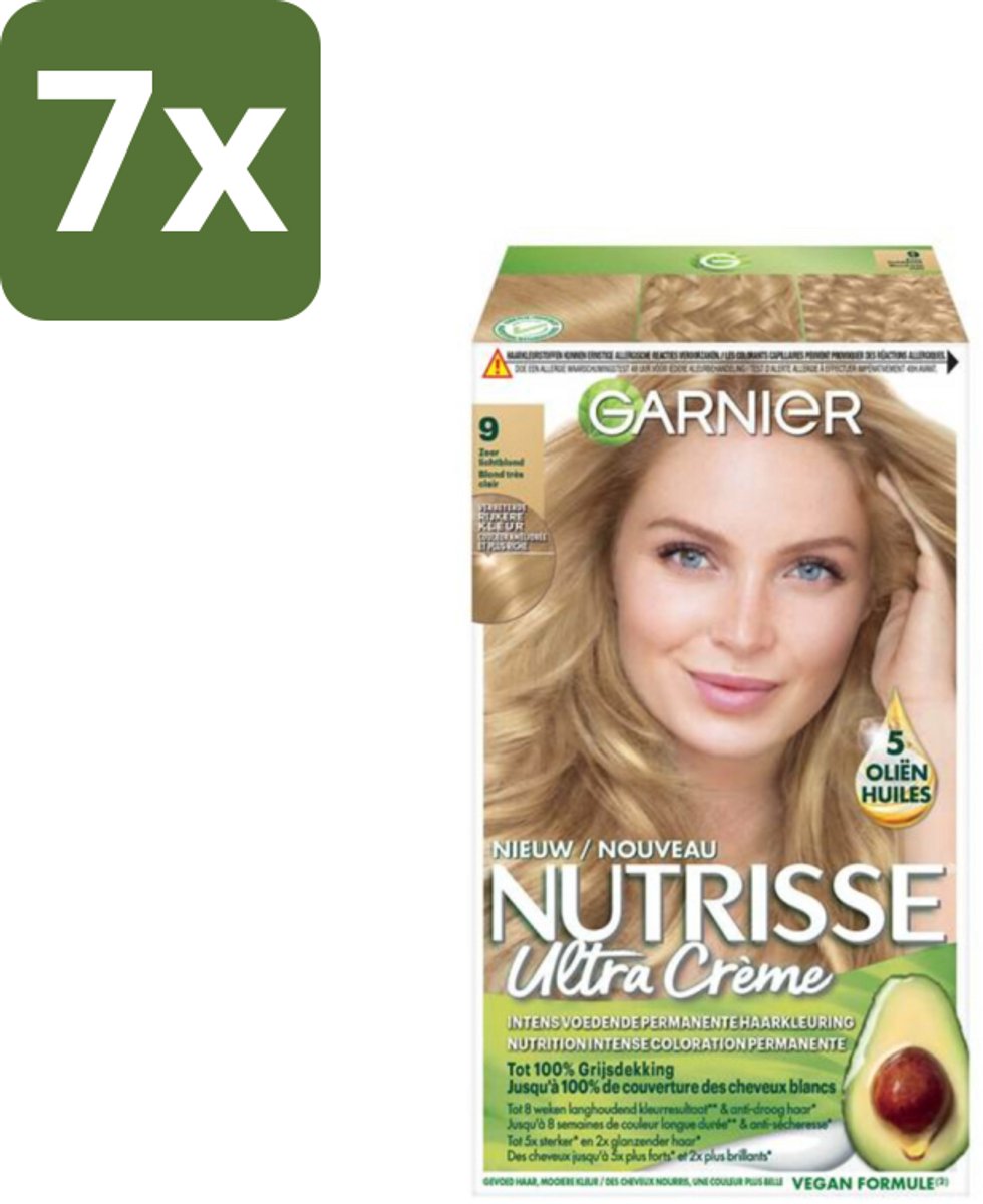 Garnier - Nutrisse Ultra Crème 9 - Haarkleuring - Zeer Lichtblond - Intens Voedend - Permanente Kleur - Bulkverpakking - 7 stuks