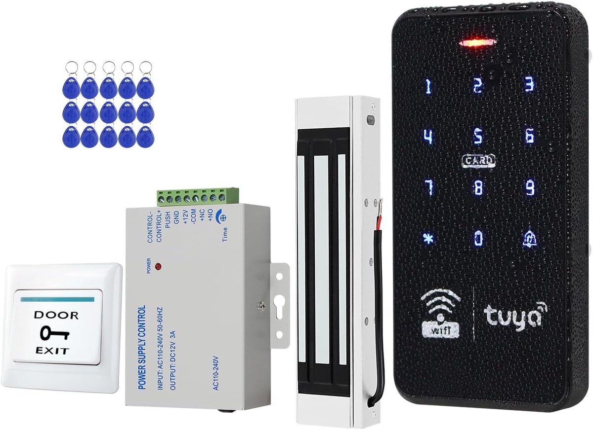 Toegangscontrolesysteem kit - draadloos WiFi RFID toetsenbord - met 15 sleutelkettingen - beveilig uw toegangspunten - ShopVlot