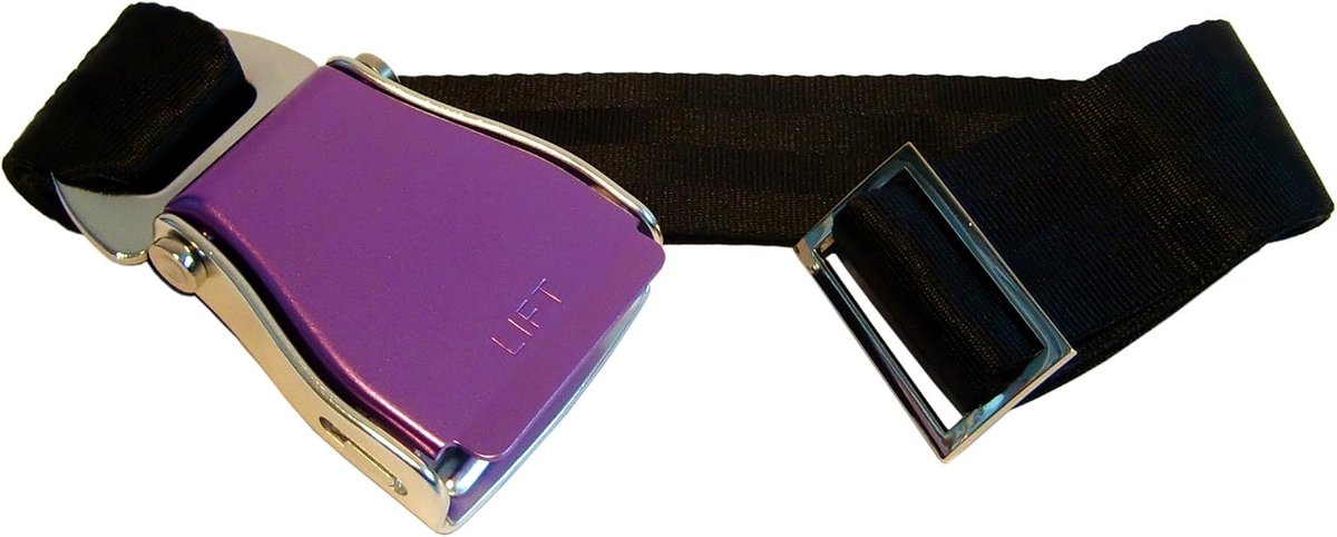 Vliegtuig veiligheidsgordel paars/zwart - Airline Zitgordel - Lilac zwart - Comfortabel en stijlvol - ShopVlot