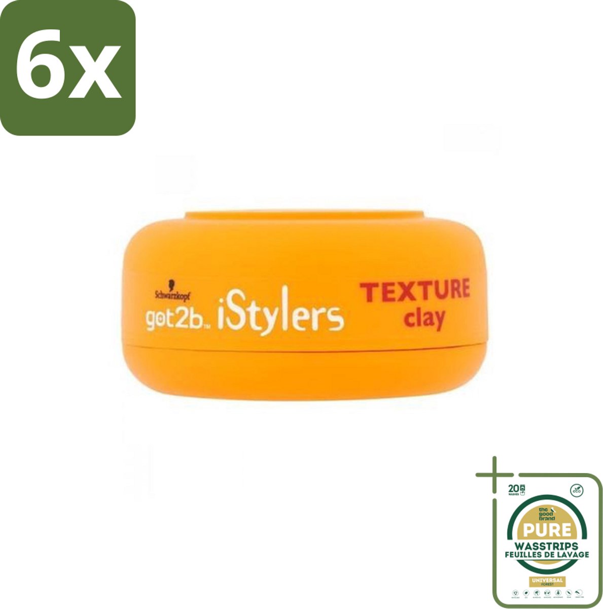 Got2B - Styling Clay - I-Styler - 75 ml - Voordeelverpakking - 6 stuks - Haar textuur - Hold haar