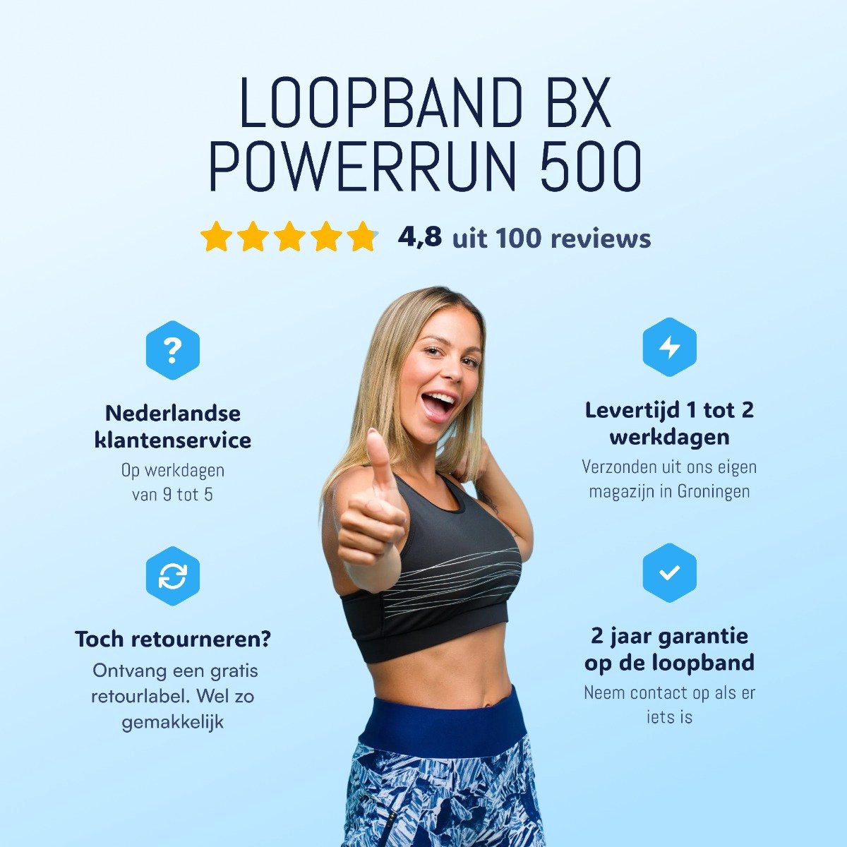 Loopband 500 met Stang - BX Fitness — cadeau in Sport & Outdoor - foto 6