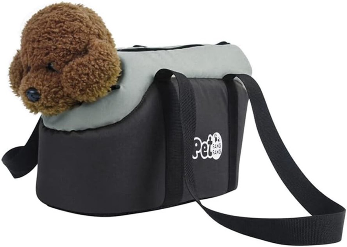 Hondentransporttas - Zwart - 53 x 28 x 28 cm - Ademend en Opvouwbaar - Voor Kleine Honden en Katten