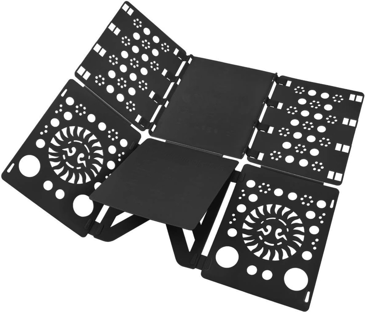 Kledingvouwplank - Zwart - 69 x 58 cm - Verstelbare kunststof vouwhulp - Voor broeken en shirts