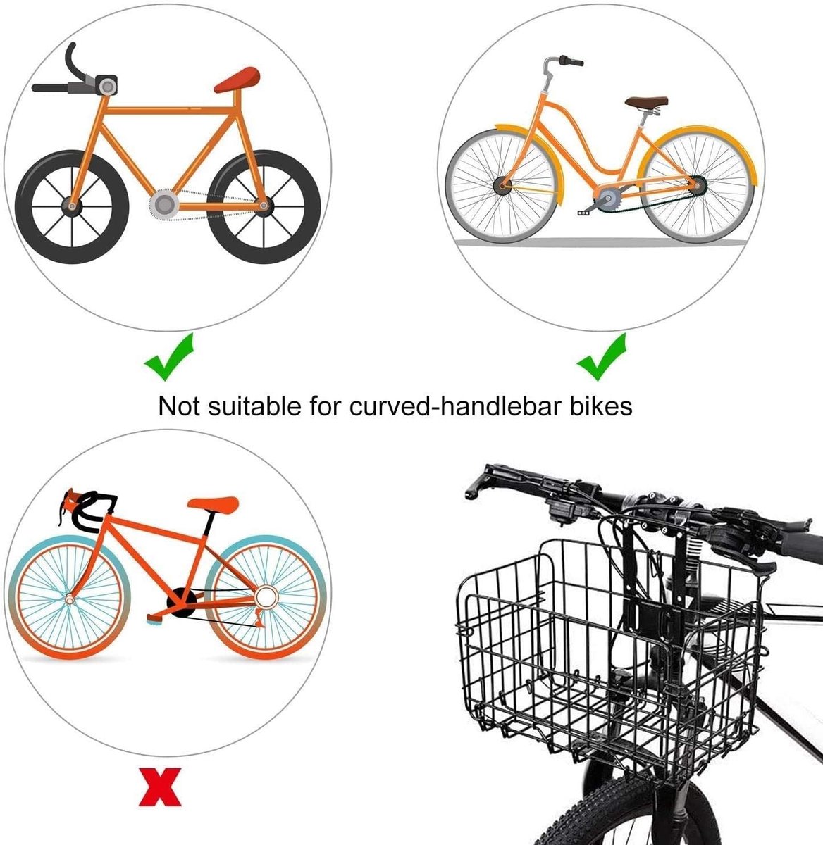 Fietsmand - Zwart - Opvouwbaar - Metalen Constructie - Voor Fietsen en Vouwfietsen