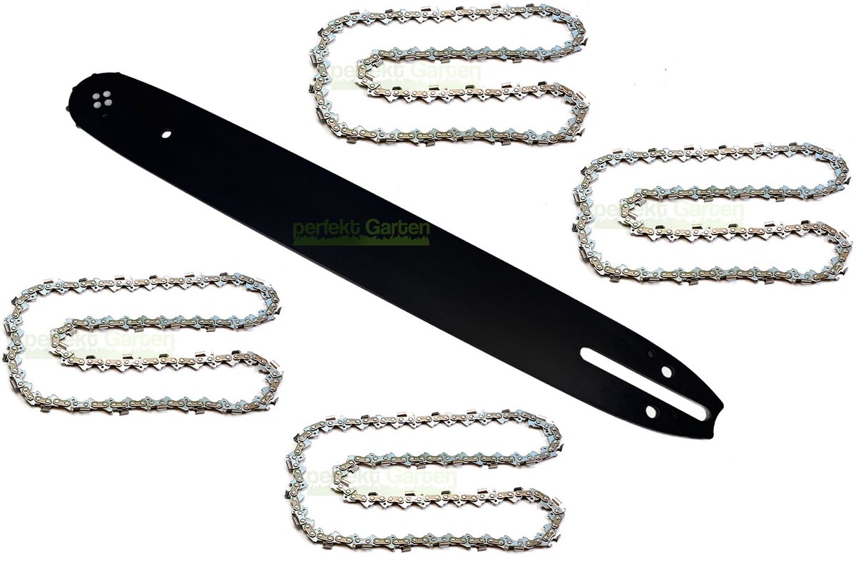 38 cm (15") 1,5 mm 0,325" 64 DL-zaagblad + 4 kettingen voor de Aram-Trade Tarus Timbertech-kettingzaag