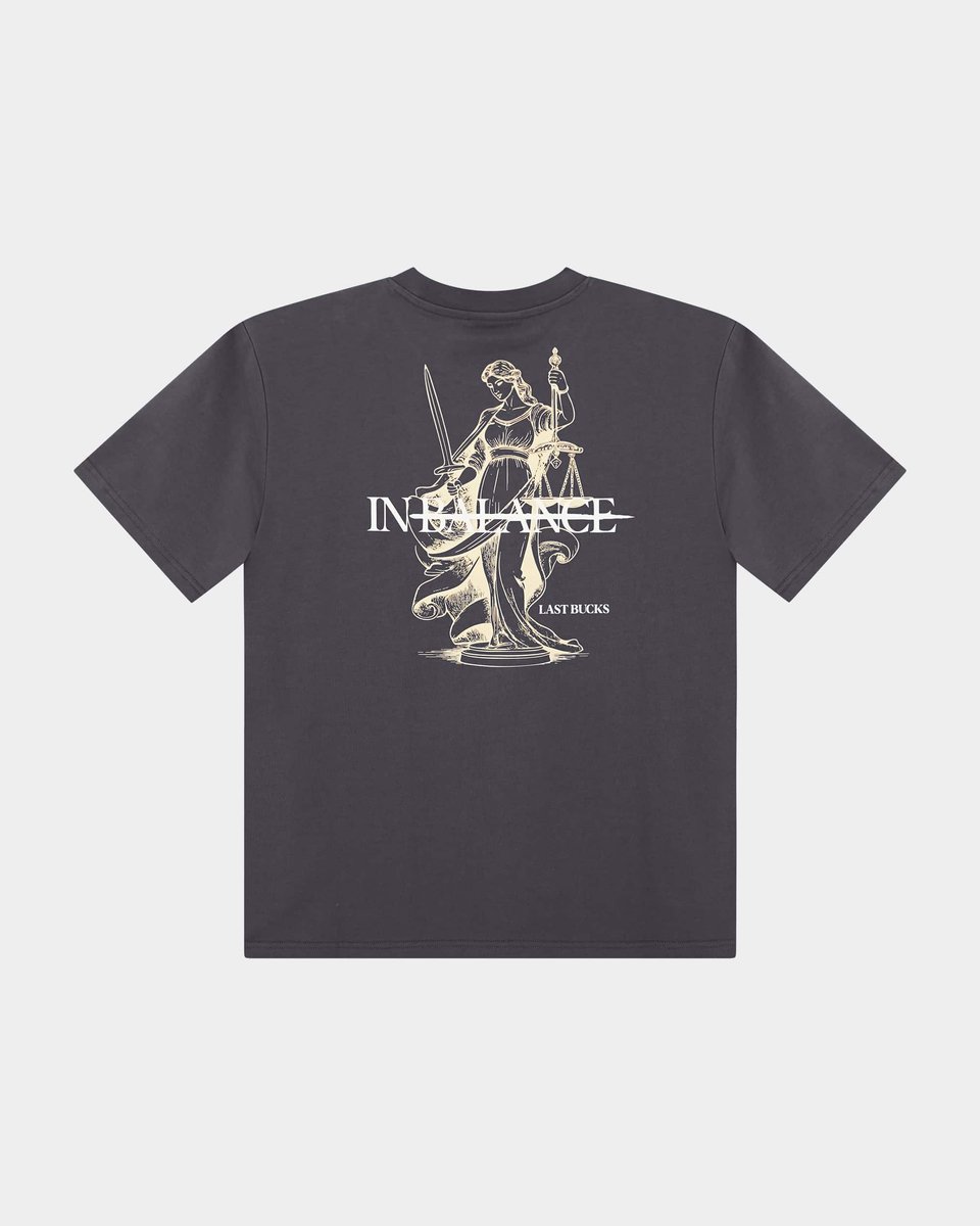 Last Bucks - In Balance Tee - Heren T-shirt - Antraciet - Maat L - Regular Fit