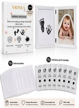 VIONEA Baby Afdrukset - Kraamcadeau -Inktloos- en 100% Veilig - Hand- en Voetafdruk - 7 Vellen - 7 Inktloos Print Doekjes - Zwart
