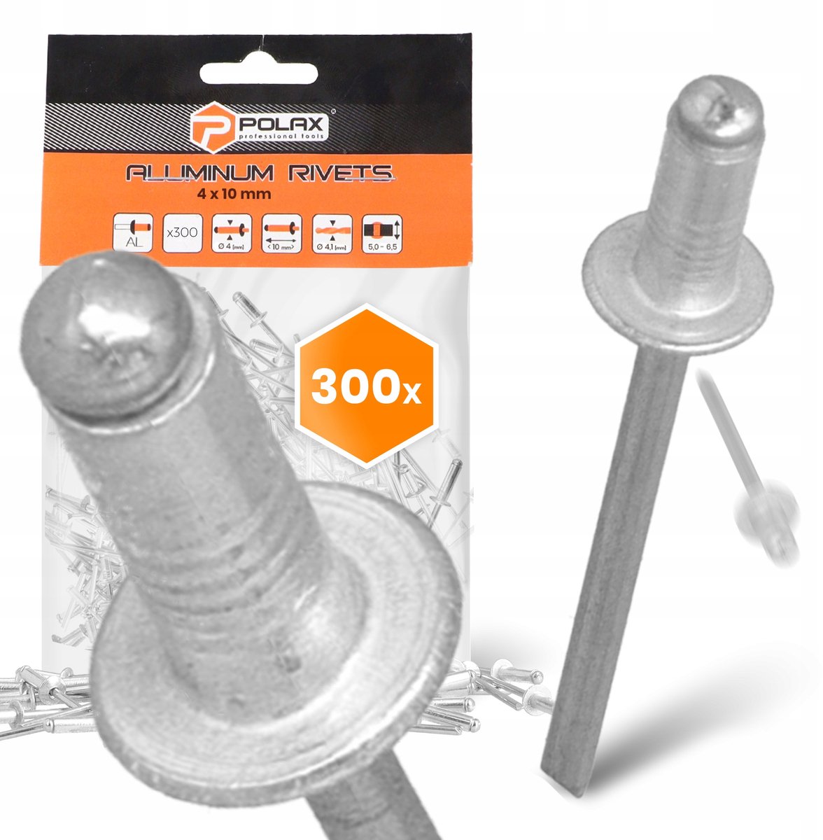 300x Aluminium Blindklinknagels 4x10 mm Verzinkt - Sterk & Roestbestendig
