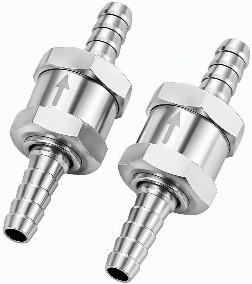 2 stuks terugslagkleppen 8 mm van aluminium, eenvoudig te installeren - ShopVlot