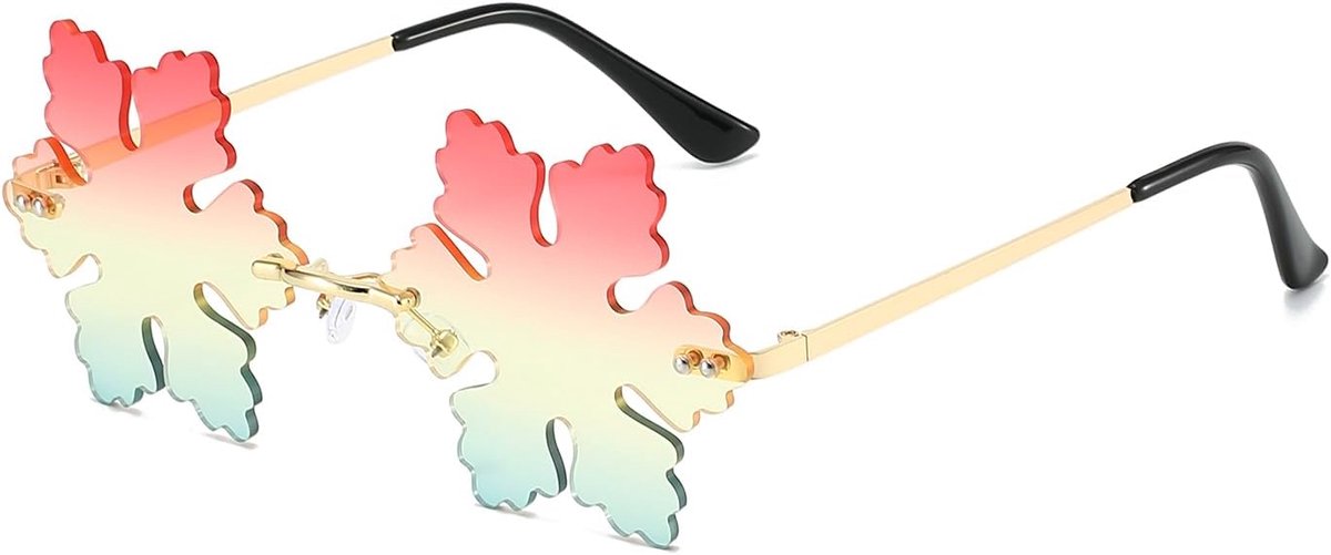 Nieuwigheid Sneeuwvlok Vorm Zonnebril - Onregelmatige Randloze Grappige Party Decor Prom Bril Metalen Frame voor - ShopVlot
