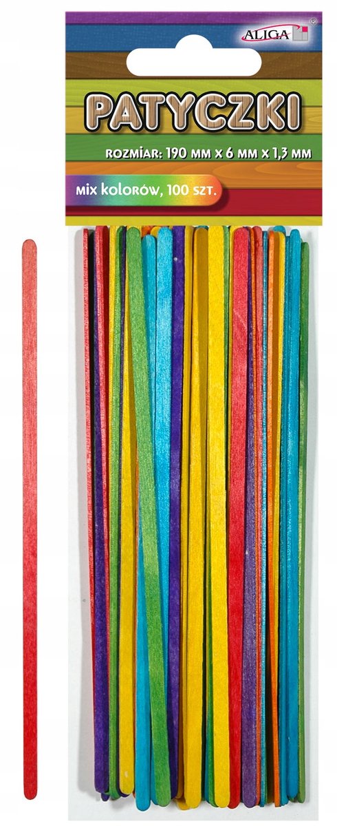 Aliga Creatieve Stokjes 19cm - 100 Stuks in Mix Kleuren