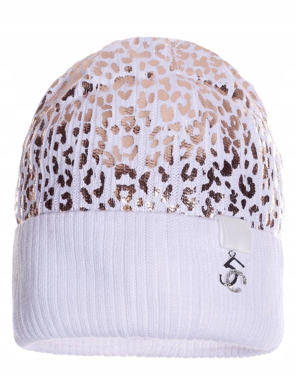 Meisjes muts panterprint met Ambra maat 46/48