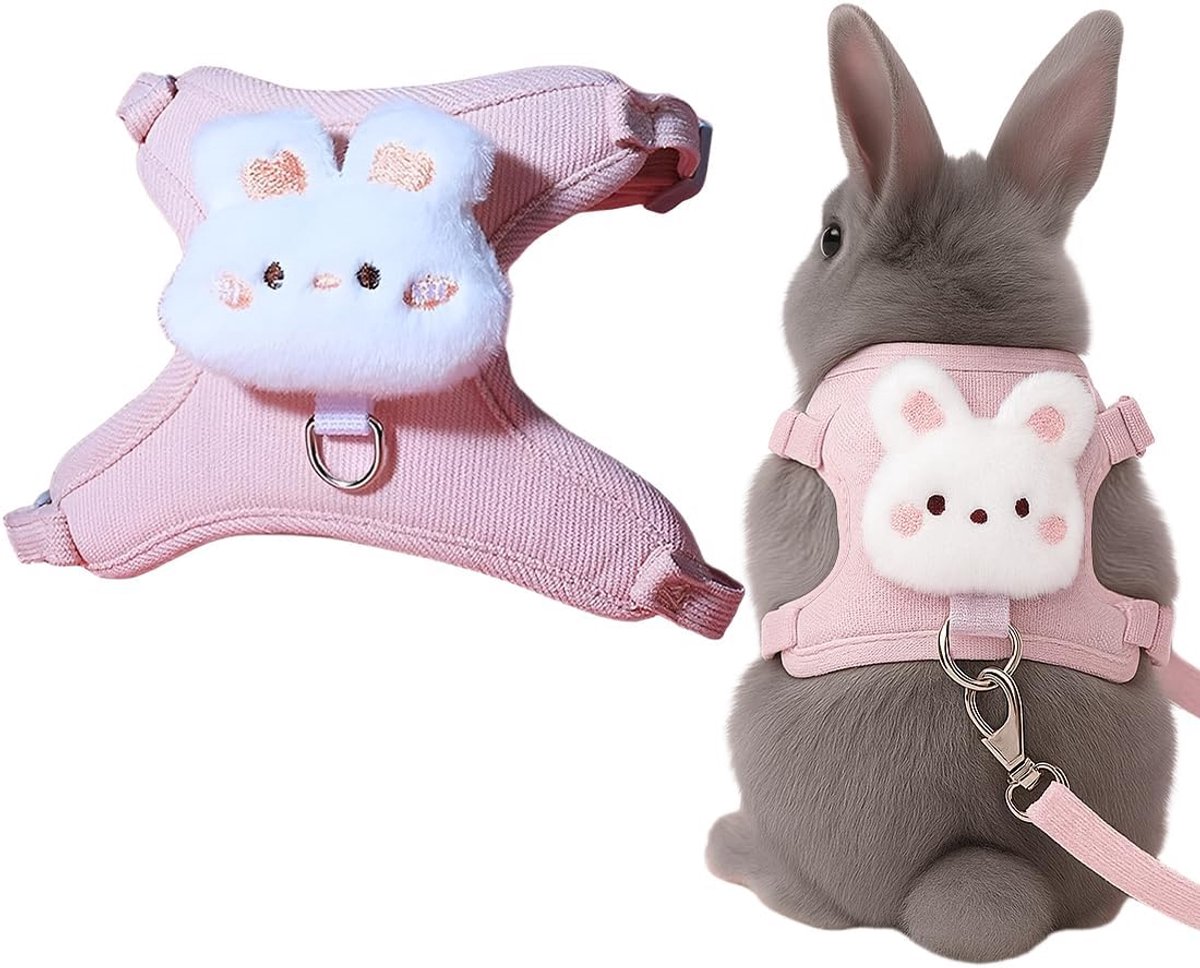 Rabbit Lead, Adjustable Rabbit Accessories, 120cm, Soft Rabbit Lead, Rabbit Accessories with Elastic Lead, Cat Leash - ShopVlot