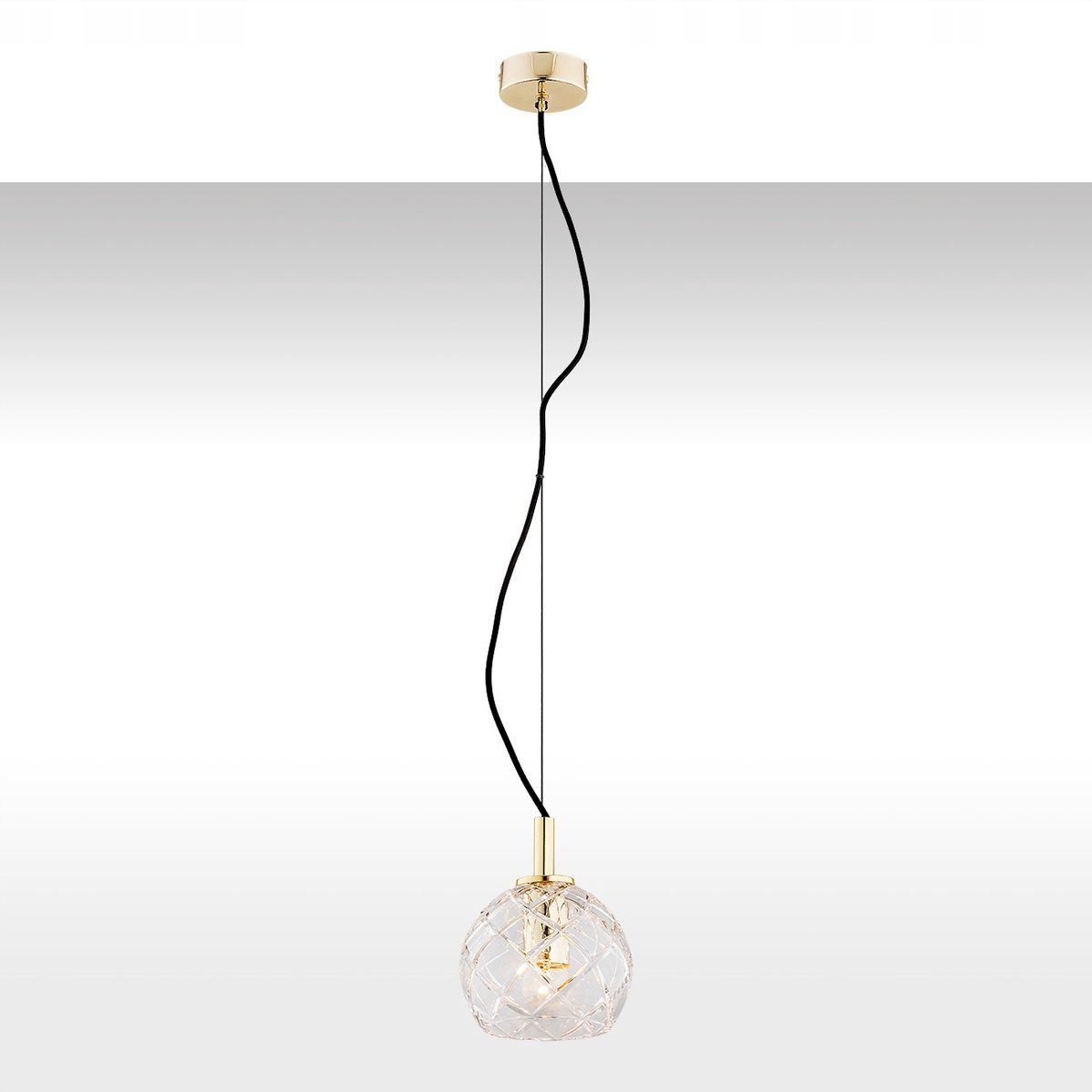 Argon Oviedo Hanglamp 1 Lichtpunt Transparant Messing