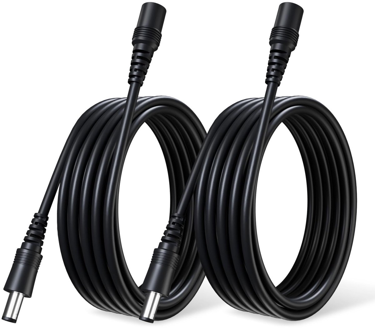 2pcs 6m Power Cable, 5.5mm x 2.1mm DC Extension Cord, Compatible with Universal 12V DC Adapter Cable or Wall Charger - ShopVlot