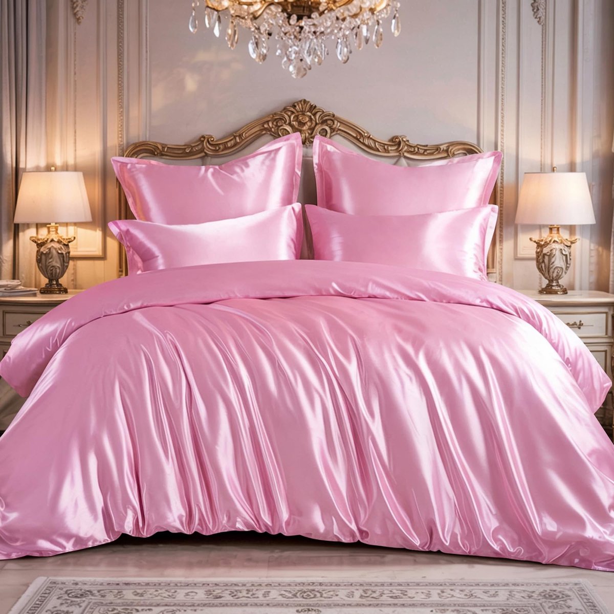 Beddengoedset 200 x 200 cm - Satijn - Roze - Luxe voor haar en huid - ShopVlot