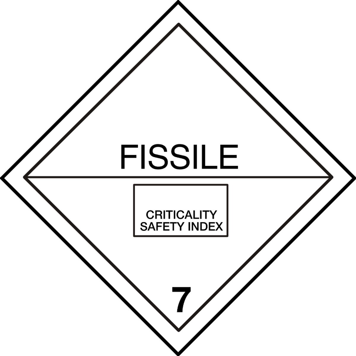 ADR 7E sticker splijtbare stoffen 200x200 mm - vinyl - gevaarsetiket