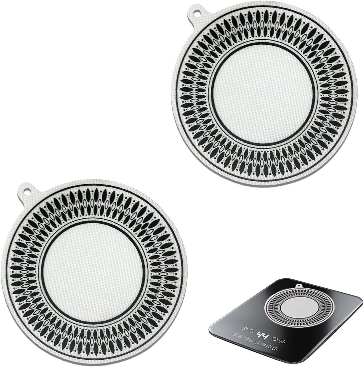 2 Pcs Induction Hob Protector, Silicone Fiberglass Induction Hob Mat, Non Slip Induction Hob Top Protector Protective - ShopVlot