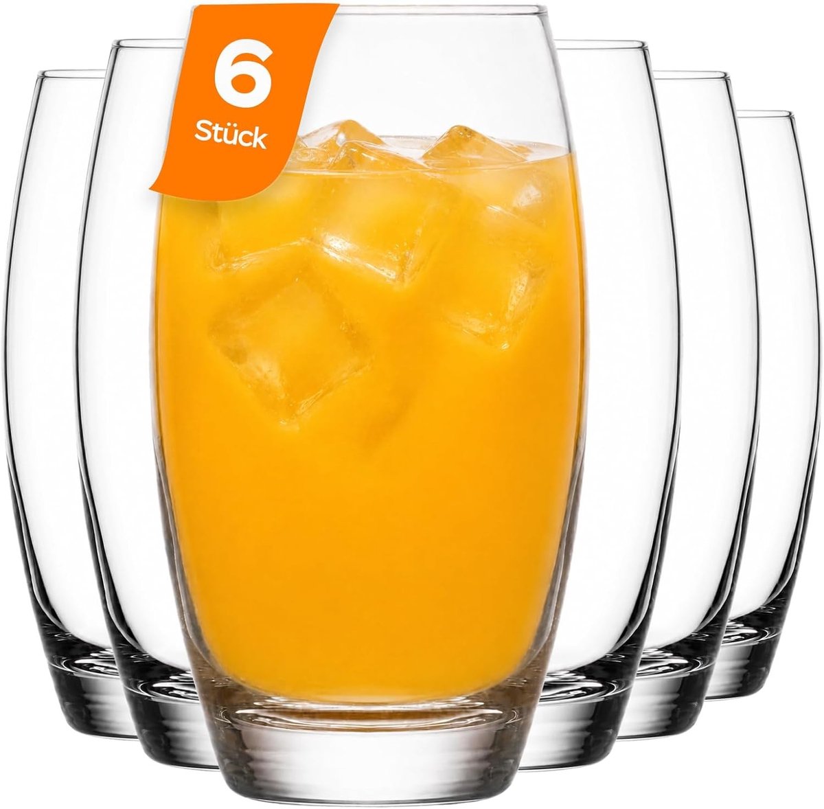Limonadeglazen stapelbaar - Transparant - Set van 6 - Glas - Voor Highball en Cocktails