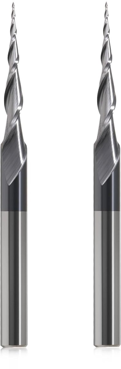 Ball Head Milling Cutter for Router CNC R0.25, 6 mm Shank 2 Flutes, Shank Milling Cutter HRC55, Spiral Groove Mill - ShopVlot