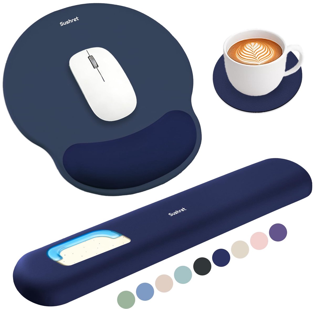 Muismat en polssteun - 3-in-1 ergonomische gel - geheugenfoam - optimaal comfort tijdens het gamen - ShopVlot