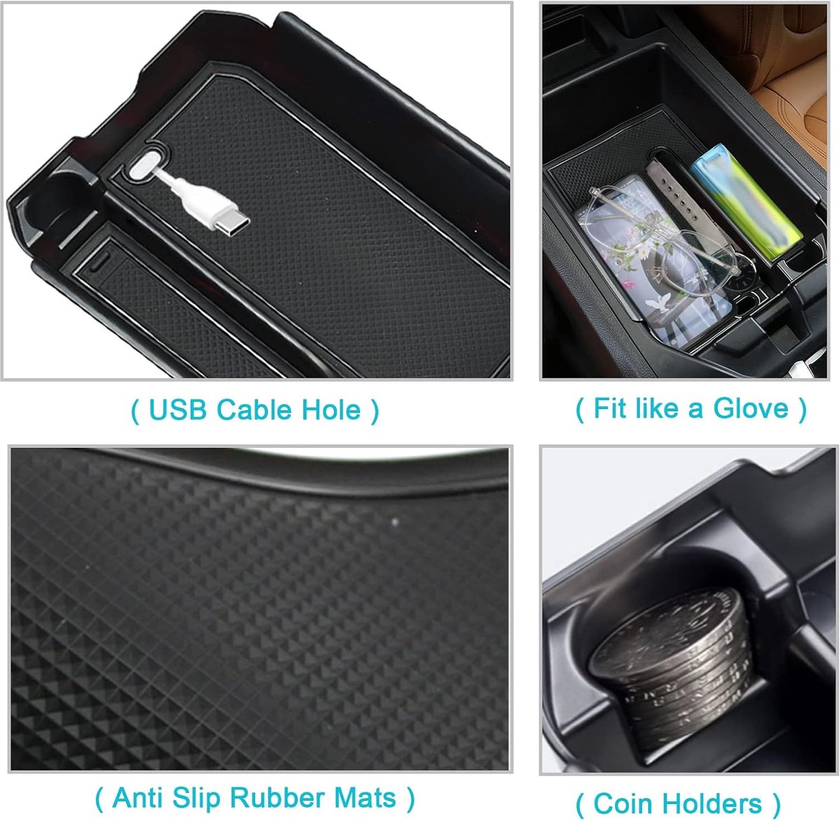 CDEFG Compatible with BMW X3 G01 X4 G02 2019-2023 2024, Center Console, Armrest, Organizer, Armrests, Storage Box - ShopVlot