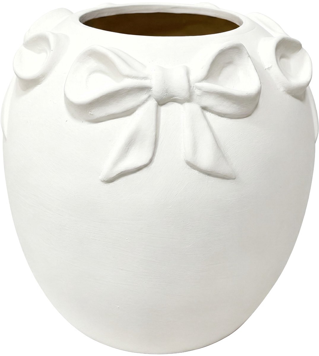 Clayre & Eef Vaas Wit Terracotta