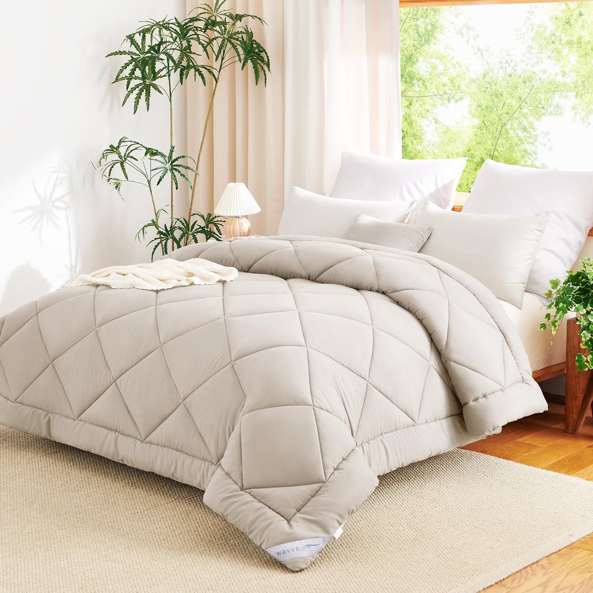 Dekbed 180 x 200 cm - vezeldeken 300 g/m² - licht en zacht - ademend voor herfst en winter - ShopVlot