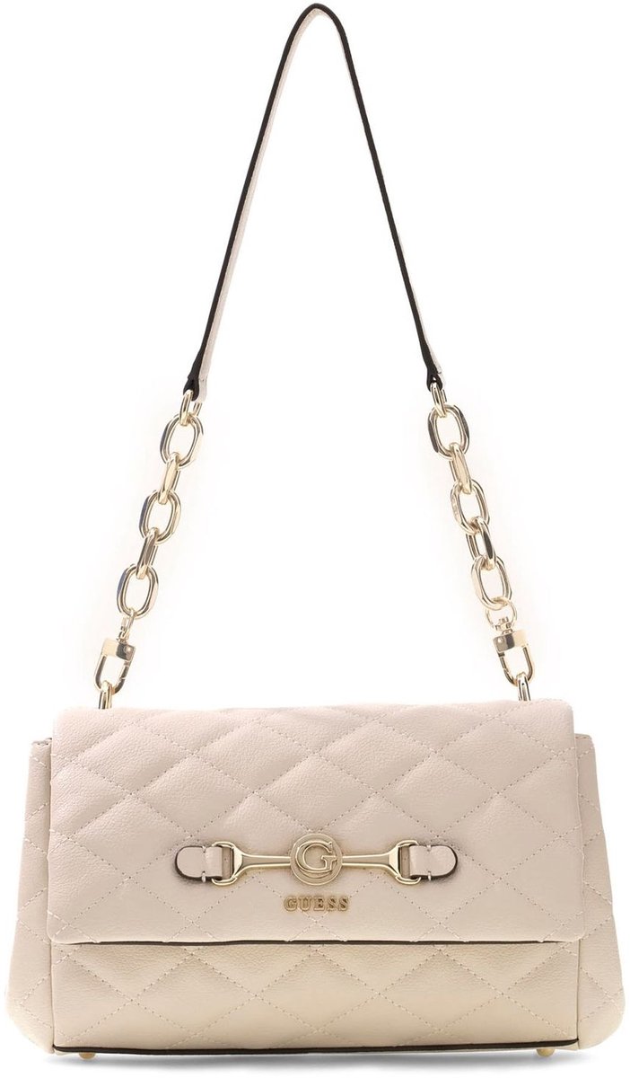 GUESS schoudertas Frances Flap Shoulder Bag Bone beige