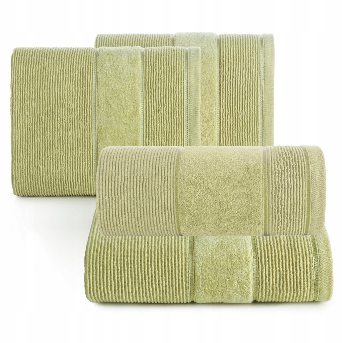 Set van 4 Zachte Katoenen Handdoeken - Olijfgroen
