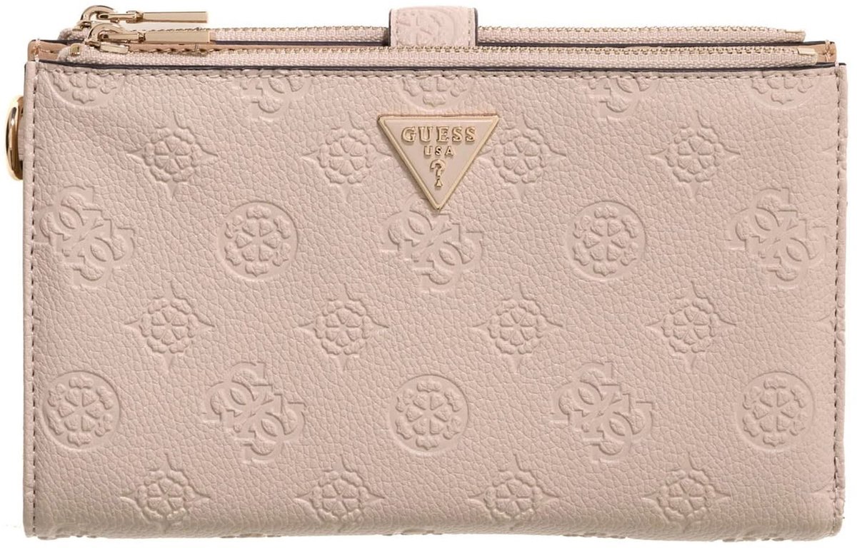 GUESS portemonnee Blake SLG Double Zip Organizer Bone Logo beige