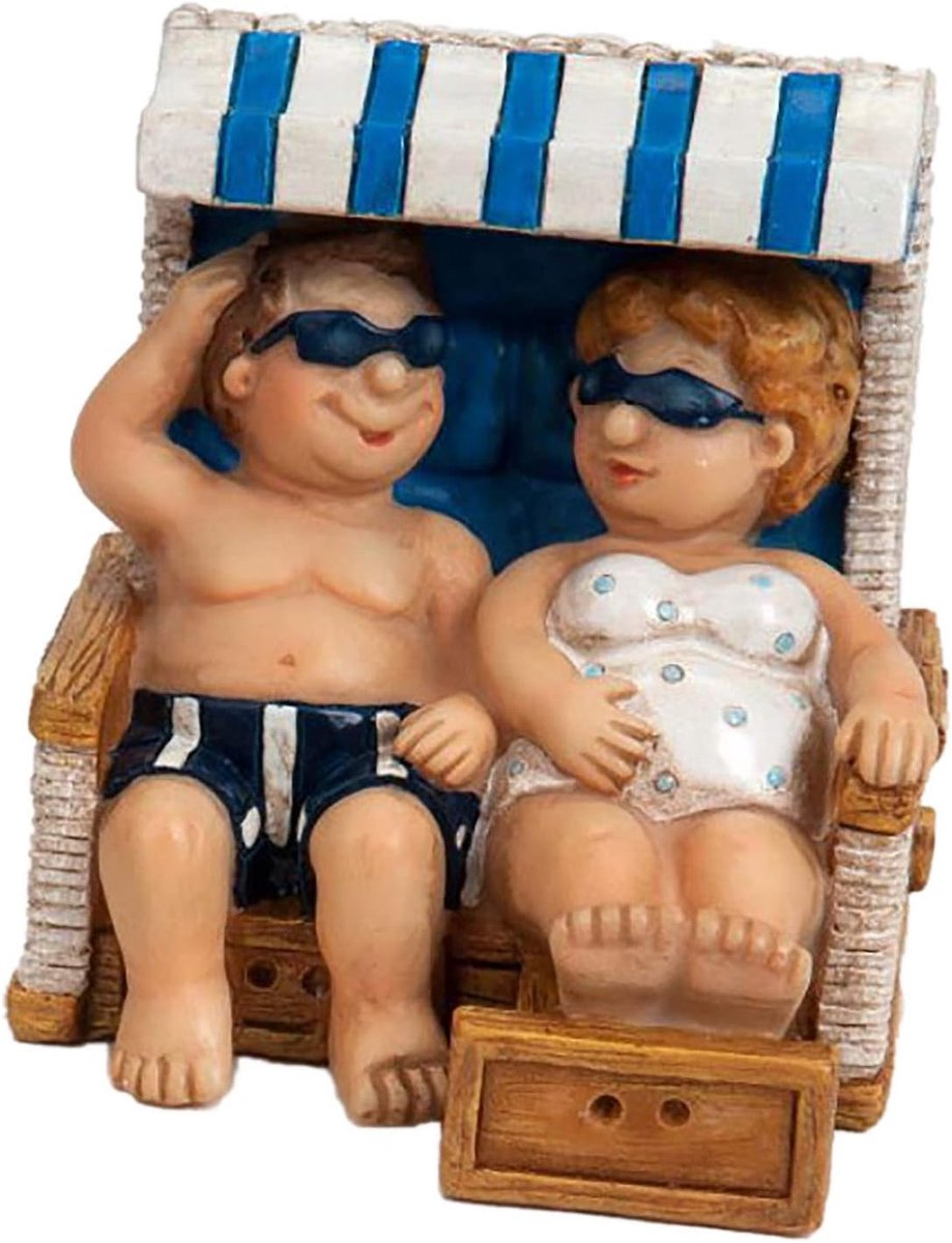 Decorative figure polyresin holiday couple in the beach - ShopVlot