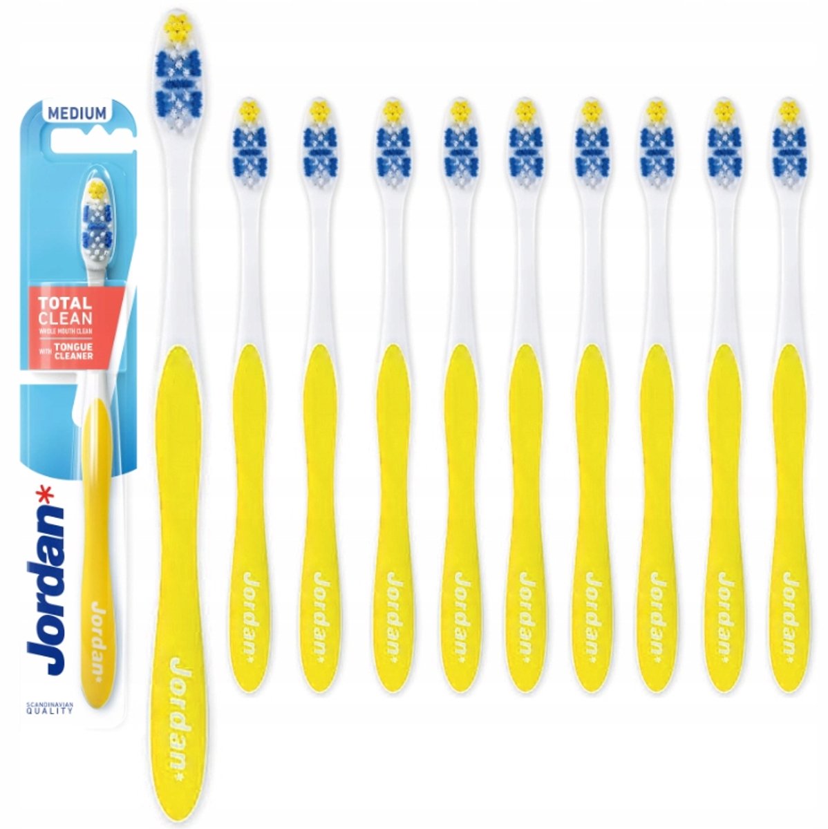 Jordan Total Clean Medium Handtandenborstels - 10 Stuks