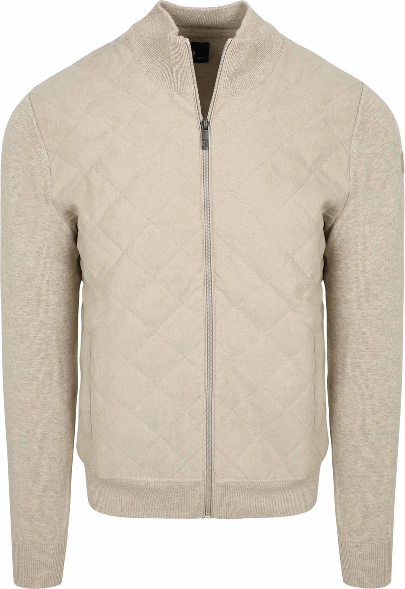 CASAMODA Vest Zip Hybrid Gewatteerd Taupe - Maat M - Heren
