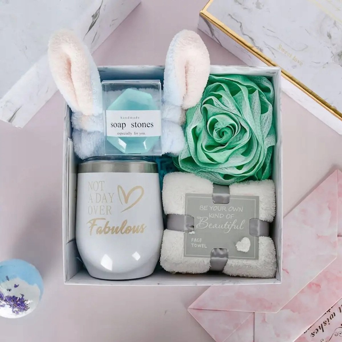 Luxe Cadeauset Dames: Thermosbeker, spa artikelen & zee