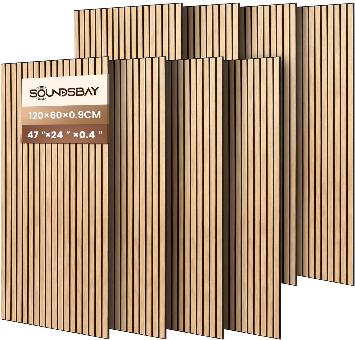Soundsbay Akoestische panelen, zelfklevend, 5,76 m², 8 stuks, 120 x 60 x - ShopVlot