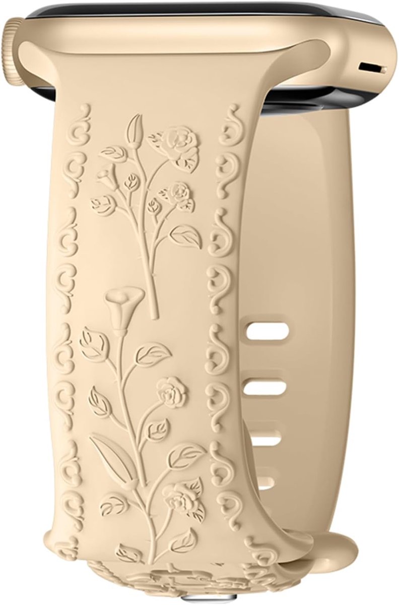 Engraved Flower Strap Compatible with Apple Watch Strap - ShopVlot