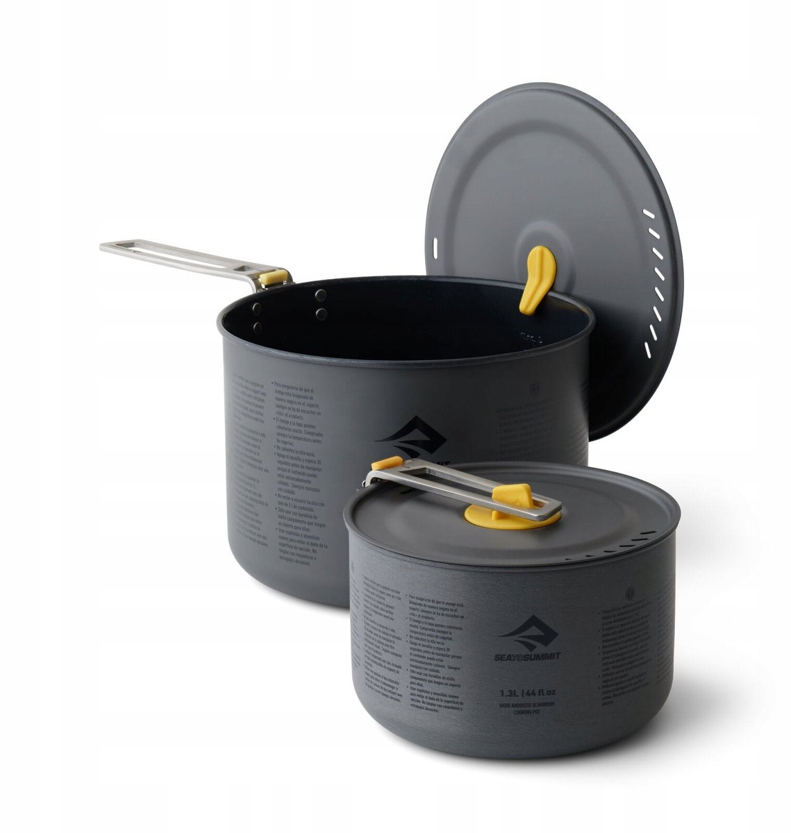 Merkloos Aluminium Kampeerpotten Set 1,3L & 3L - Lichtgewicht & Compact