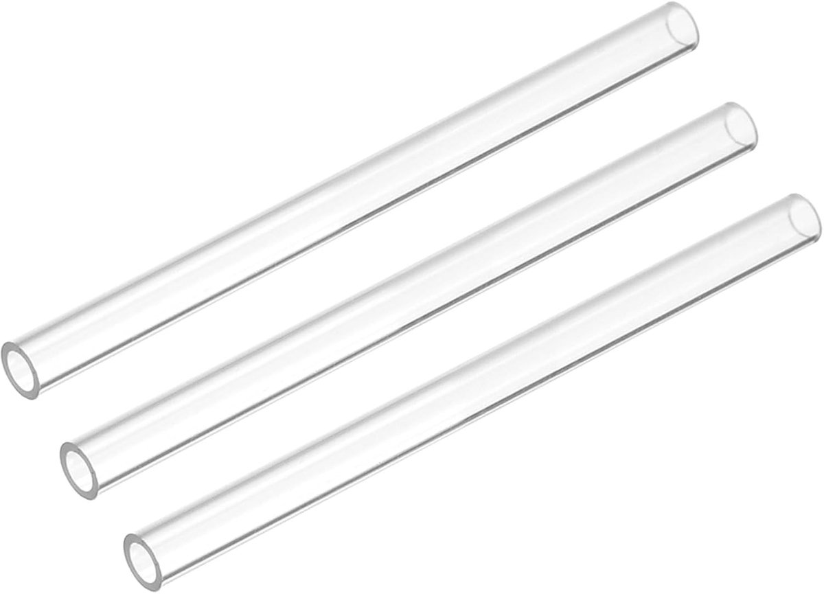 DMiotech 3pcs 6" Clear Rigid Plastic Pipe 5mm(3/16") x 6mm Polycarbonate Tube Round Tube for Lighting Water Plumbing - ShopVlot