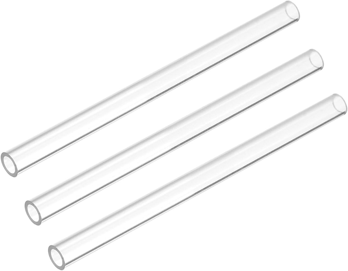 DMiotech 3pcs 6" Clear Rigid Plastic Pipe 4mm x 6mm(1/4") Polycarbonate Tube Round Tube for Lighting Water Plumbing - ShopVlot