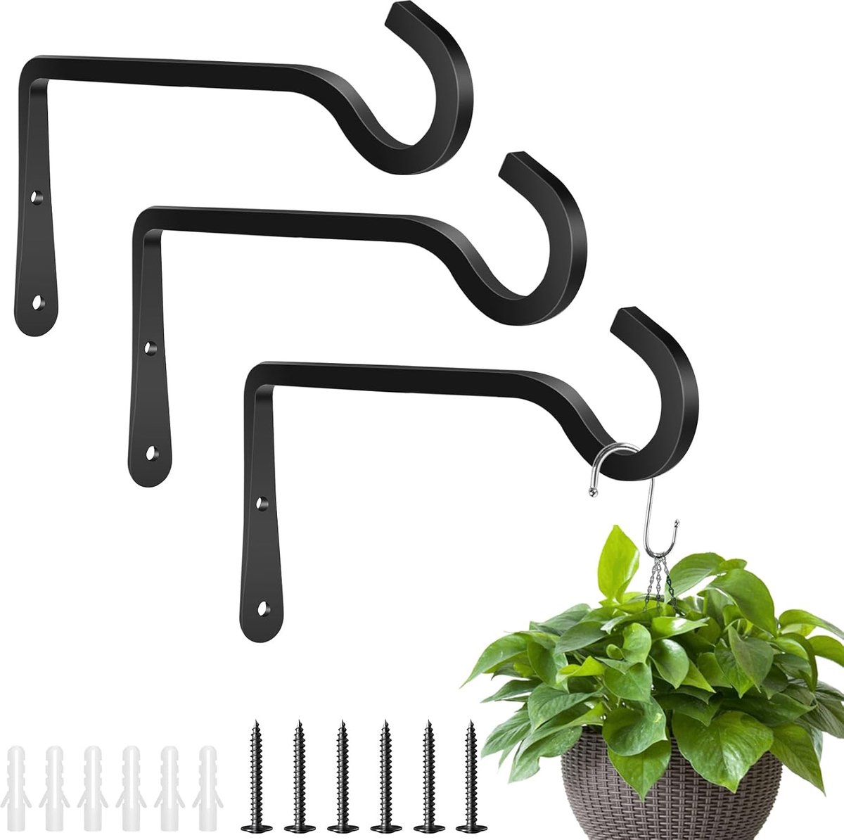 Plafondhaken 6 inch - 3 stuks - stevig materiaal - ideaal voor het ophangen van planten - ShopVlot