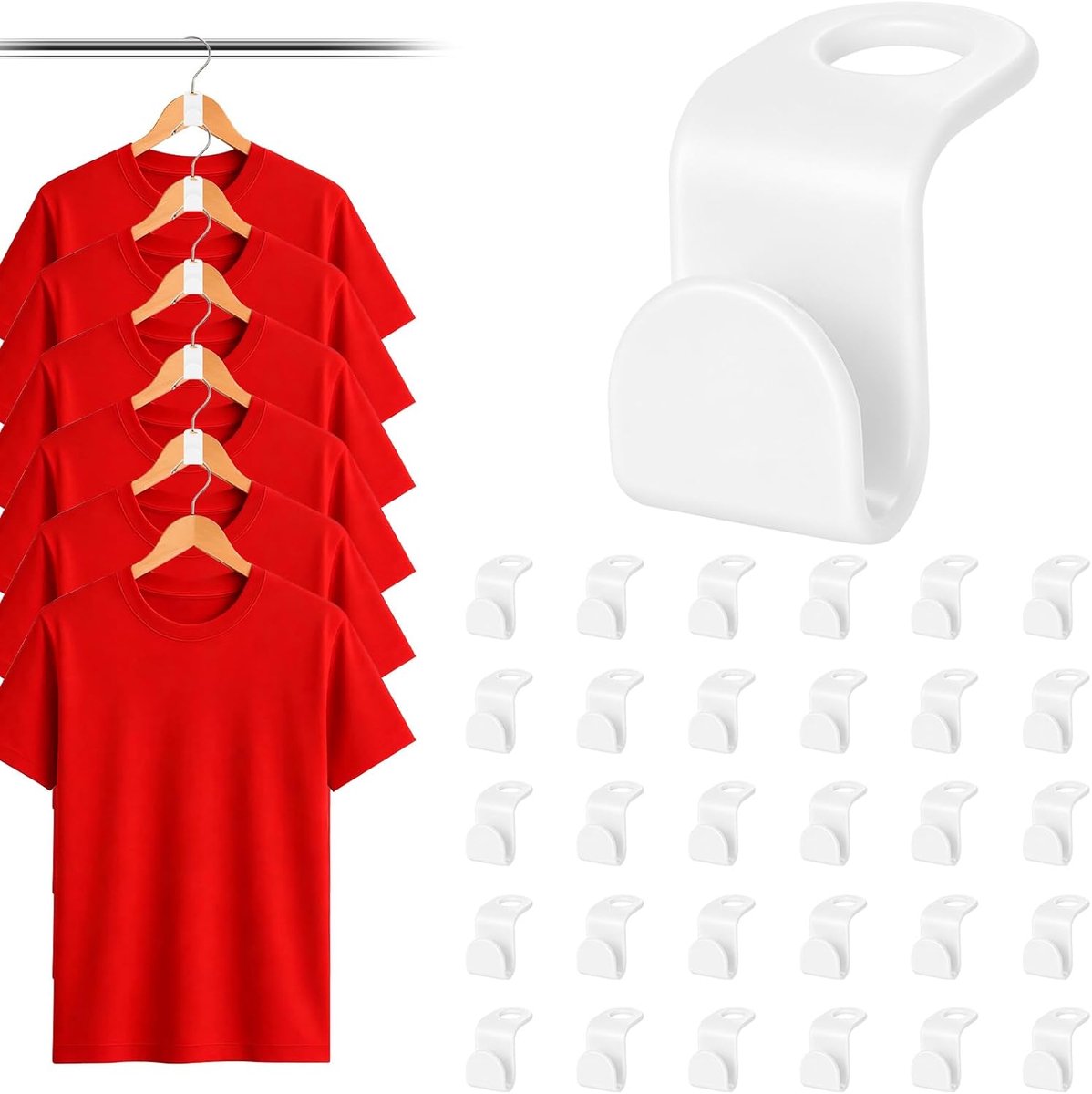 Kledinghangers set van 30 - ruimtebesparend met verbindingshaken - zwaar belastbaar tot 2,5 kg - ShopVlot