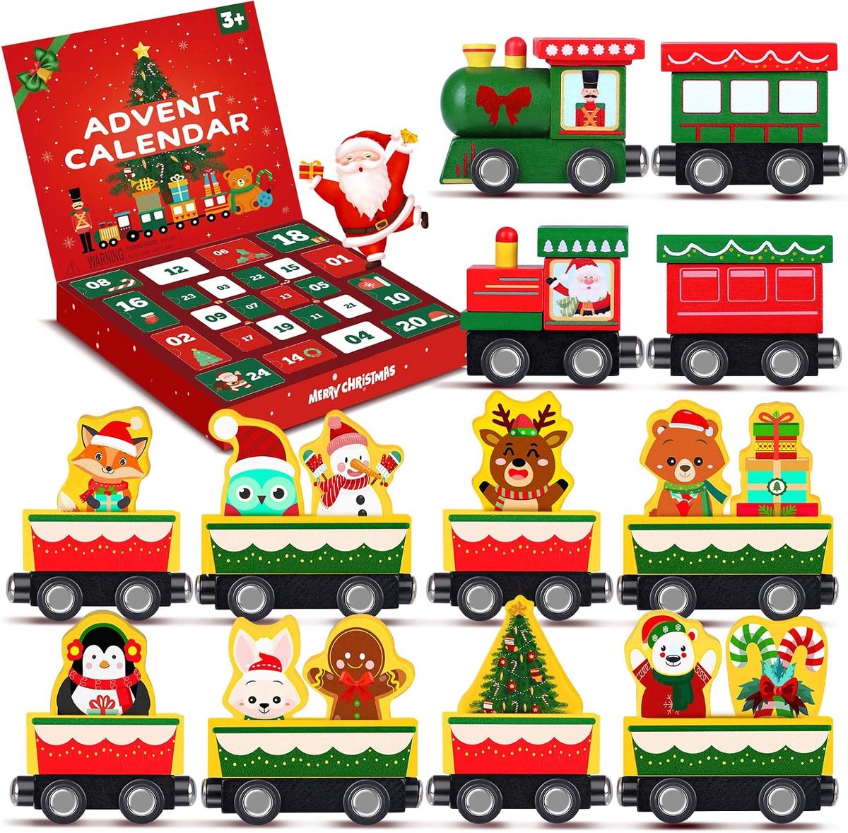 Adventskalender - Montessori Trein - 2025 Countdown Kalender - Educatieve verrassing voor kinderen - ShopVlot