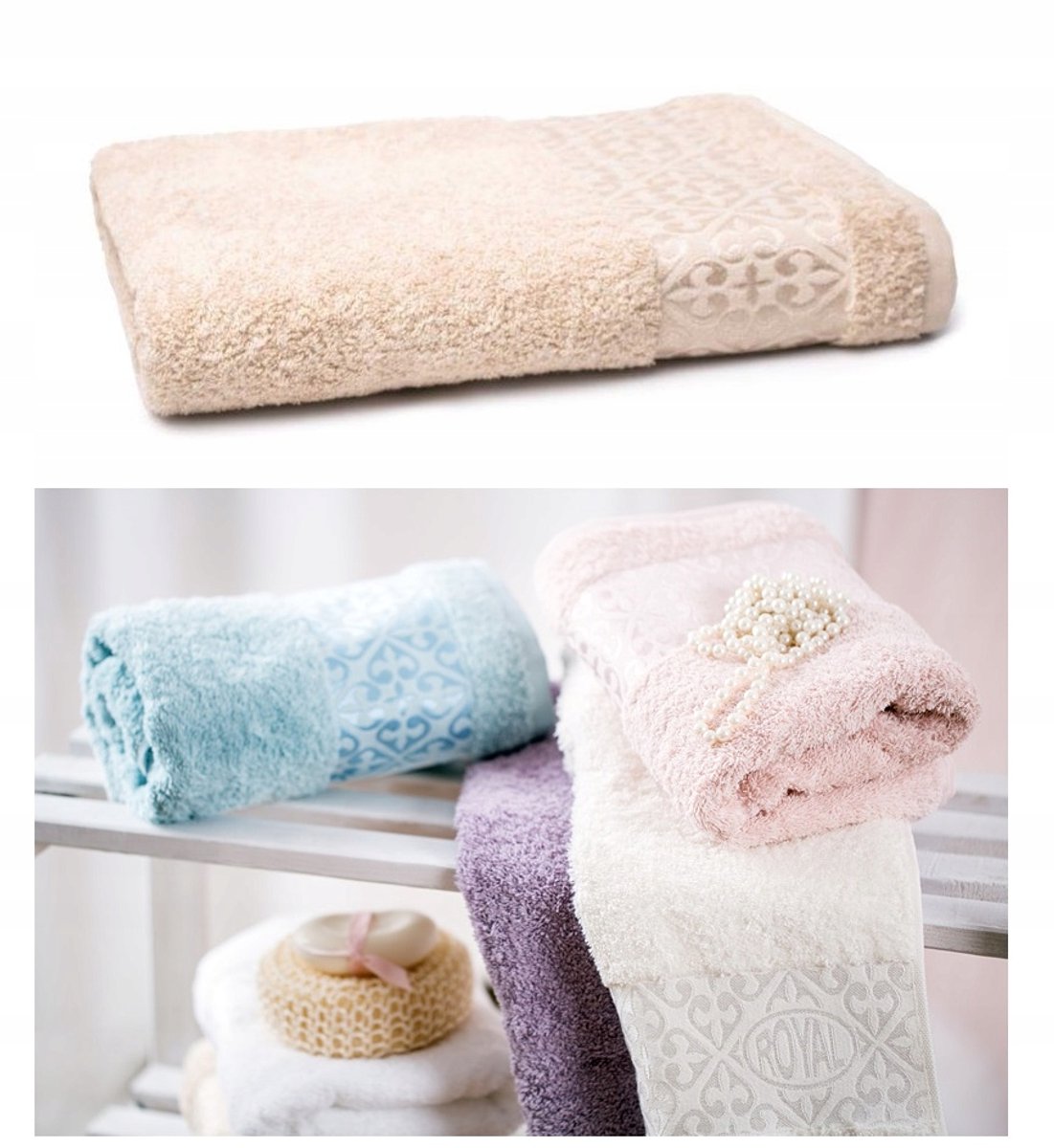 Faro Badhanddoek Frotte Zacht 70x140cm Beige 500g/m²