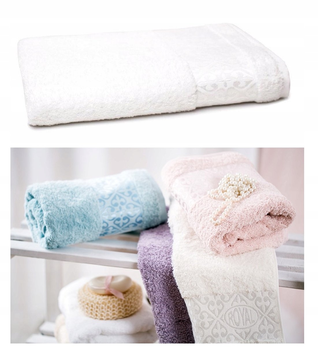 Zachte Katoenen Badhanddoek 70x140cm Wit 500g/m²