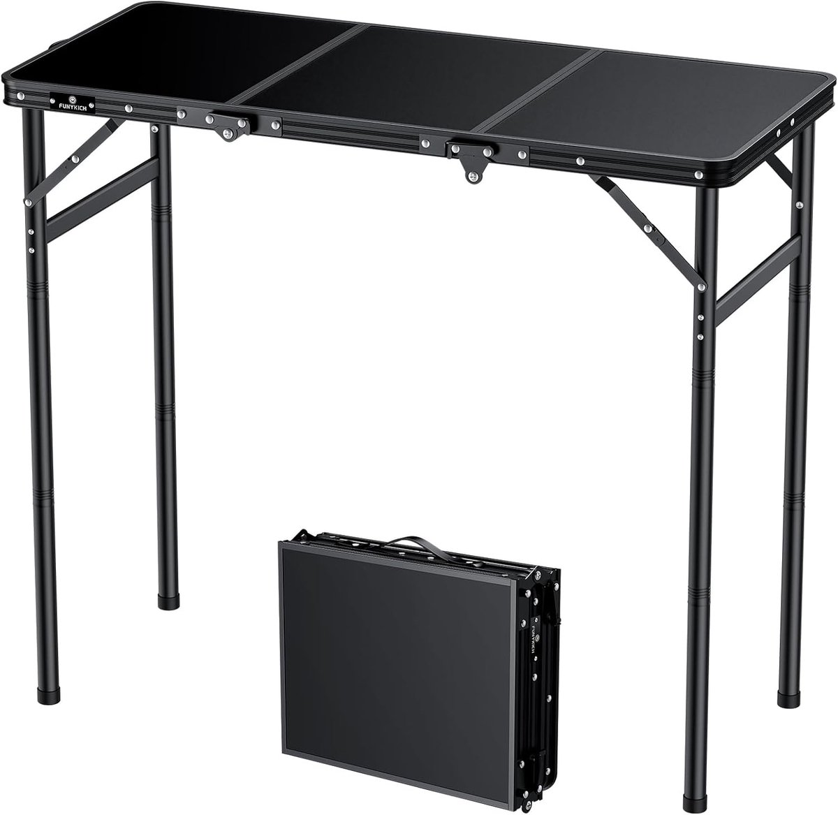Camping tafel 90 x 40 cm - Aluminium MDF - 3 verstelbare hoogtes - Ideaal voor picknicks - ShopVlot