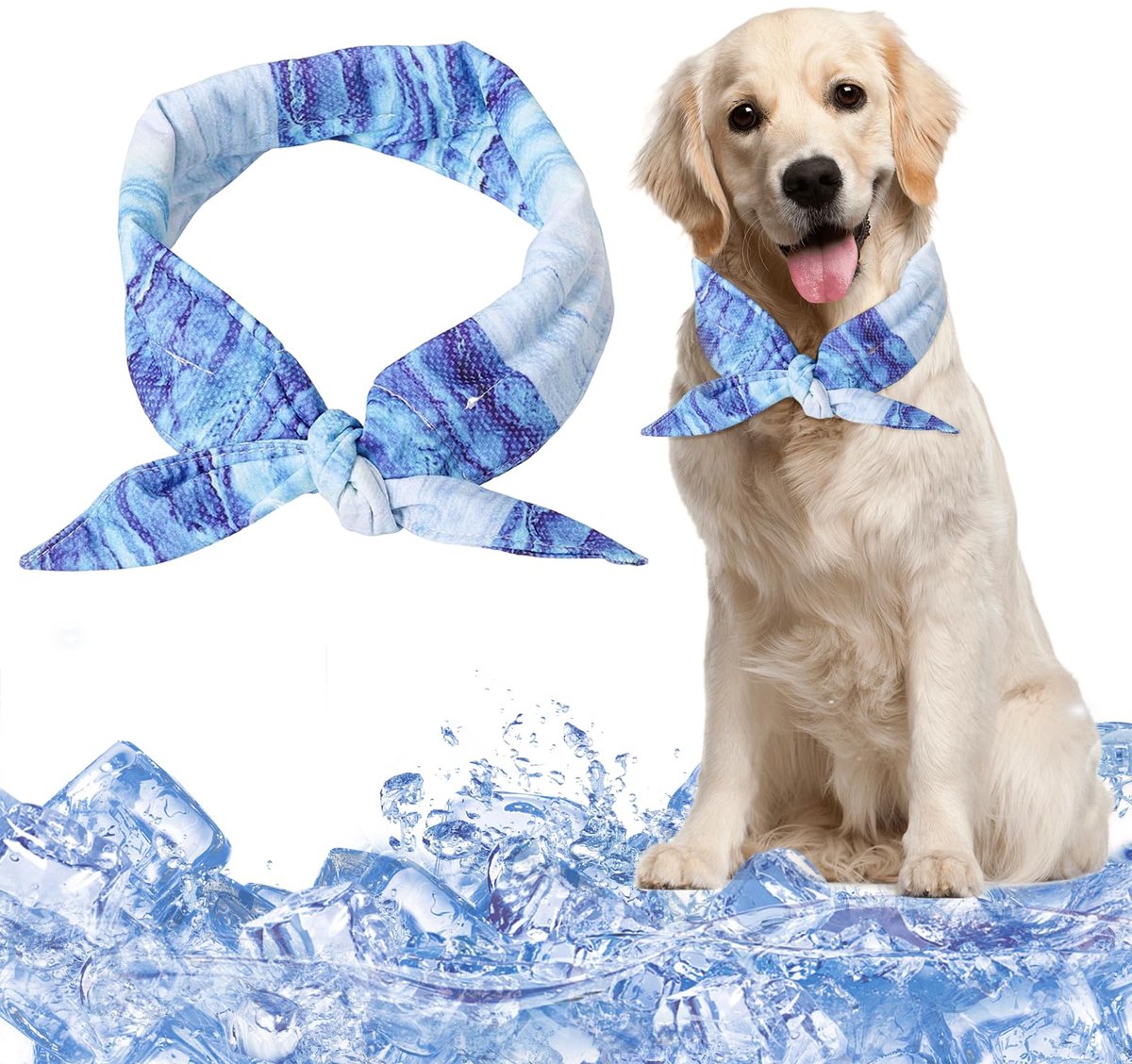 Koelhalsband voor honden, verkoelende halsdoek, verkoelende hondenhalsband, ademend, warmteafvoer, halsdoek, perfect - ShopVlot