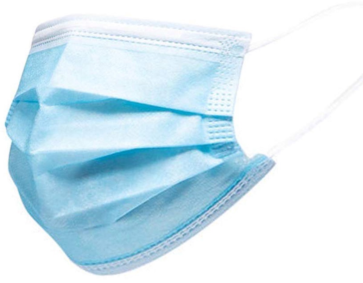 Wegwerpgezichtsmaskers 3-laags - Ademend met oorlussen - Blauwe chirurgische maskers - Ideaal voor bescherming - ShopVlot